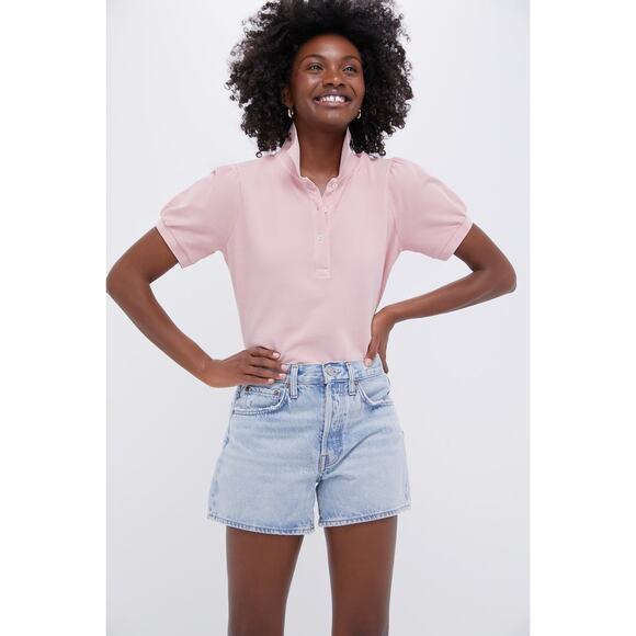 TUCKERNUCK Pink Pique Puff Sleeve Peggy Polo Size XS NWT Retail $128 Tuckernuck - Picture 1 of 8
